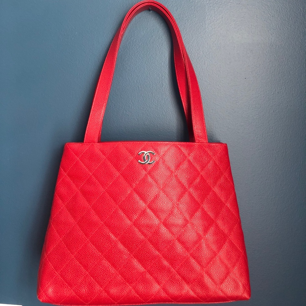 Gorgeous Red Quilted Leather Chanel Handbag